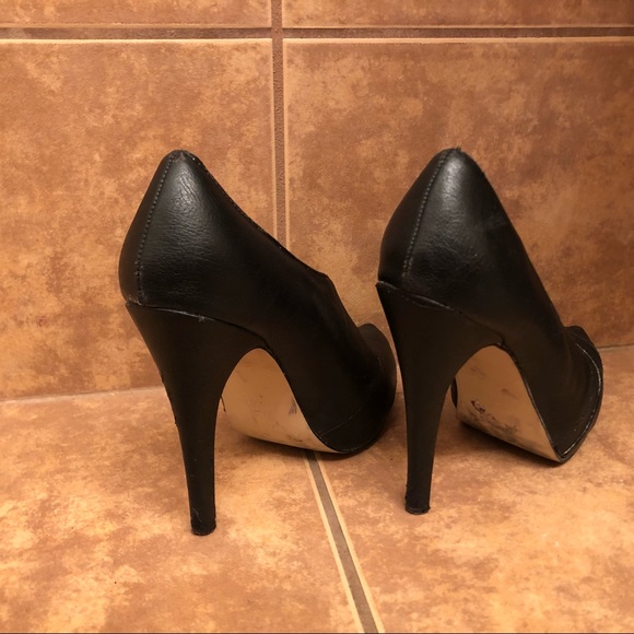 JENNIFER LOPEZ Black Leather Bootie Heel Platform - Picture 7 of 8